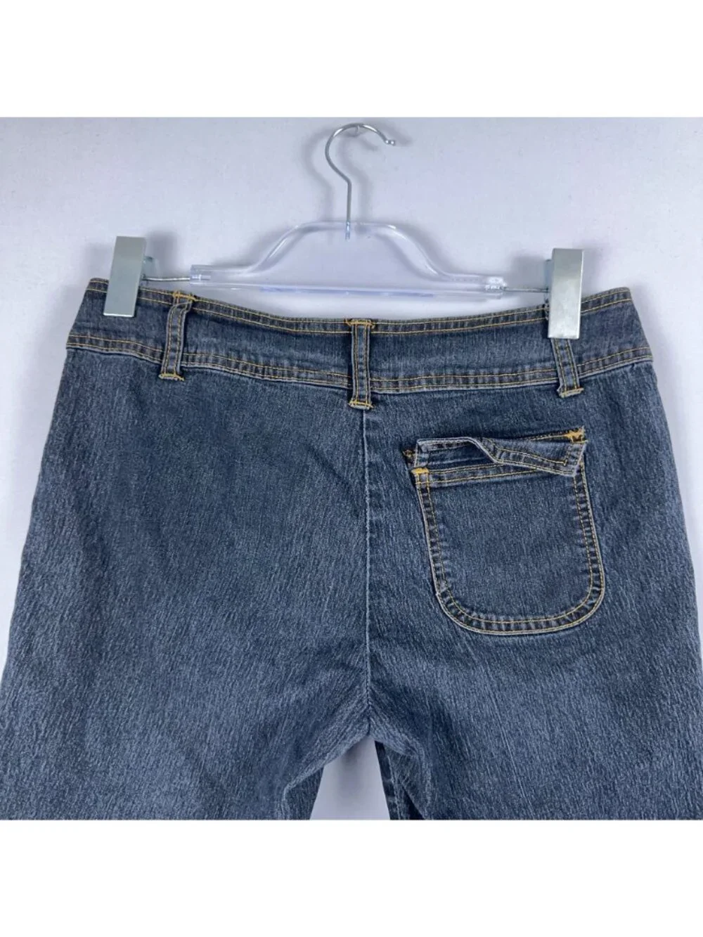 Bisou Bisou Bermuda Shorts Women Size 2 Mid-Rise Blue Classic Fit Stretch
